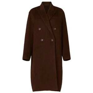 Vince Brown Wool Oversized Double Breasted Coat S
